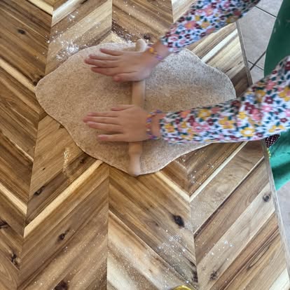 Baking Activity - Children work with dough during cooking projects