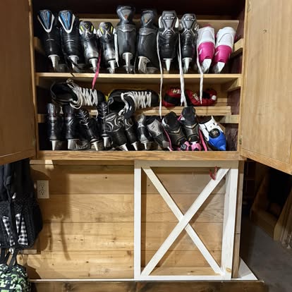 Skating Equipment - Skates ready for our twice-weekly skating sessions